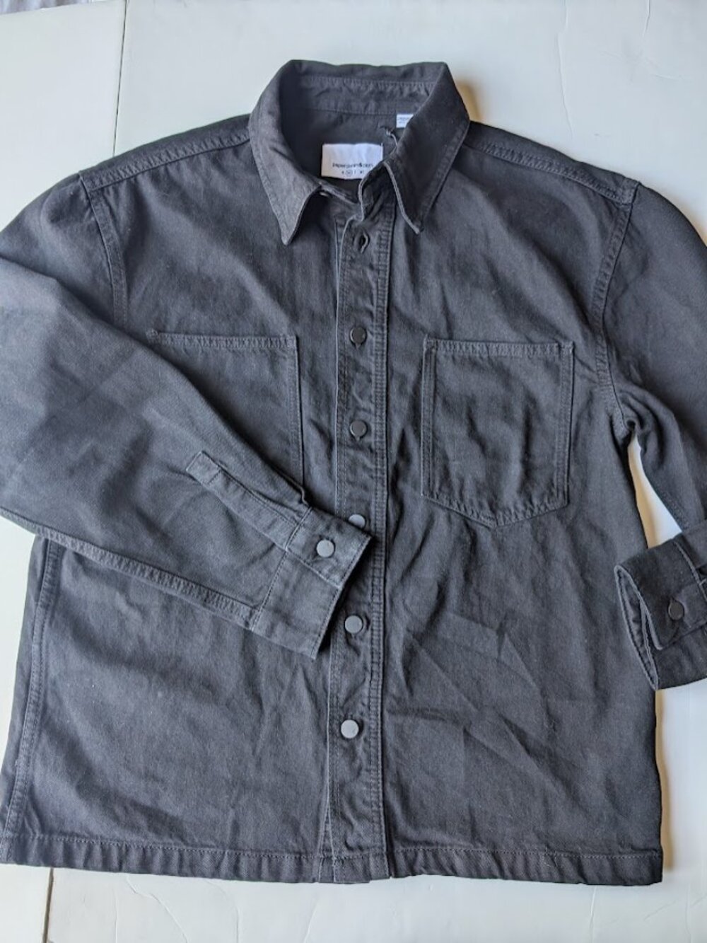 NEW Paper Denim & Cloth Men's Black Relaxed Denim Shirt Jacket Size: M